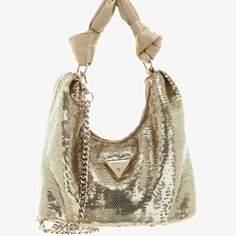 Сумка Guess Velina Hobo, золотистый