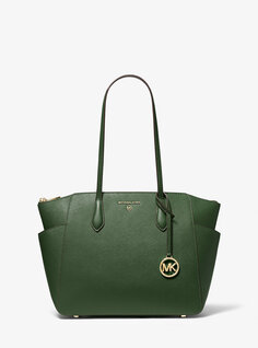 Большая сумка Marilyn из сафьяновой кожи среднего размера Michael Kors, зеленый