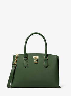 Рубиновая сумка-портфель из сафьяновой кожи среднего размера Michael Kors, зеленый