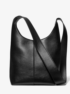 Кожаная сумка-хобо Dede среднего размера Michael Kors, черный