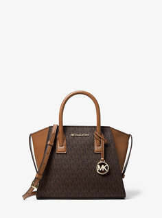 Маленькая сумка-портфель Avril на молнии с логотипом Michael Kors, коричневый