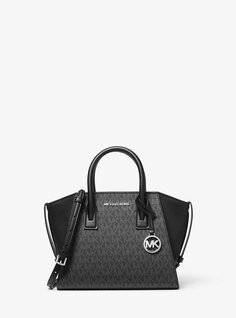 Маленькая сумка-портфель Avril на молнии с логотипом Michael Kors, черный