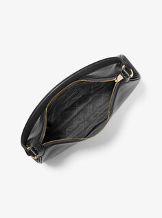 Большая сумка на плечо Cora из шагреневой кожи Michael Kors, черный