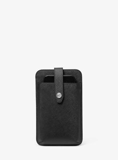 Сумка через плечо для смартфона из сафьяновой кожи Michael Kors, черный