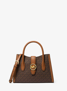 Маленькая сумка-портфель Gabby с логотипом Michael Kors, коричневый