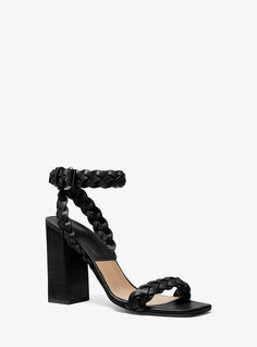 Плетеные кожаные сандалии Pippa Michael Kors, черный