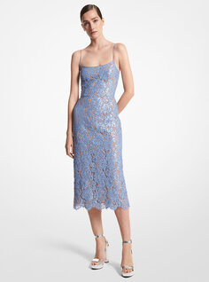 Платье-комбинация из кружева с цветочной вышивкой и пайетками вручную Michael Kors