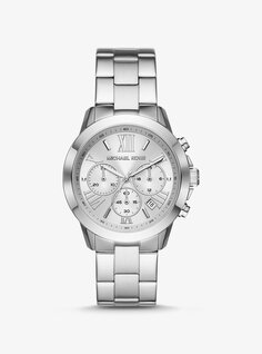 Крупногабаритные серебристые часы Michael Kors, серебряный