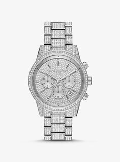 Серебристые часы Ritz Pavé Michael Kors, серебряный