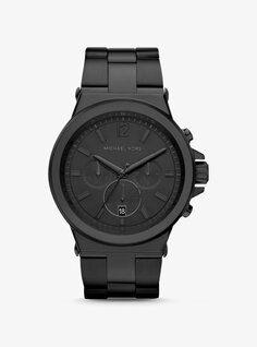 Крупногабаритные черные часы Dylan Michael Kors, серебряный