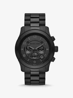 Крупногабаритные черные часы Runway Michael Kors, черный