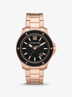 Крупногабаритные часы Nolan цвета розового золота Michael Kors, розовый