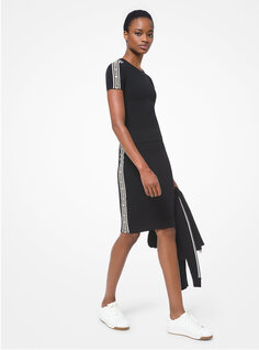 Текстурированная трикотажная юбка-карандаш с логотипом Michael Kors, черный