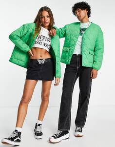 Зеленая стеганая куртка унисекс Reclaimed Vintage