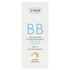 Ziaja BB активный крем для лица от несовершенств жирной и комбинированной кожи SPF15 натуральный, 50 мл