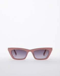 Узкие розовые солнцезащитные очки «кошачий глаз» Topshop