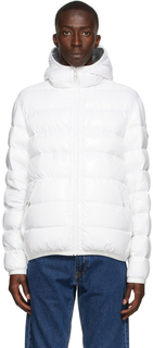 Двусторонняя бело-серебристая пуховая куртка Freville Moncler