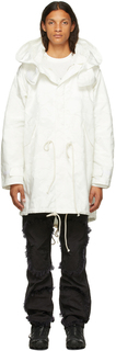 Белое пальто \рыбий хвост\&quot; Airbag&quot; Kanghyuk