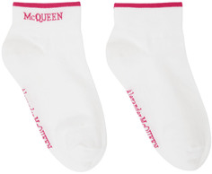Розово-белые носки с логотипом Alexander McQueen