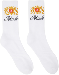 Белые носки с гербом Rhude
