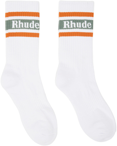 Белые носки в полоску Rhude