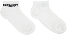 Белые носки с логотипом вязки интарсия Burberry
