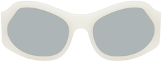 Белые круглые солнцезащитные очки Ferragamo