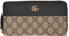Черно-бежевый кошелек на молнии GG Marmont Gucci