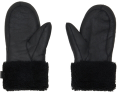 Черные рукавицы из овчины Yves Salomon