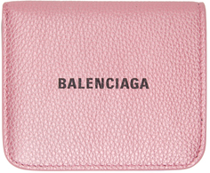 Розовая визитница с клапаном для денег Balenciaga