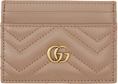 Бежевый визитница GG Marmont Gucci