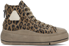 Коричневые кроссовки Kurt с леопардовым принтом R13