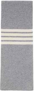 Серый шарф с четырьмя перемычками Thom Browne