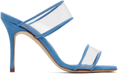 Синие босоножки на каблуке INVYMU Manolo Blahnik