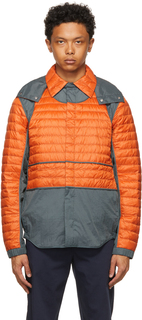 5 Moncler Craig Зеленая оранжево-серая пуховая куртка Chrysemys Moncler Genius
