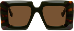 Зеленые большие солнцезащитные очки Loewe