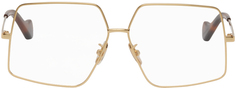 Золотые очки крупной квадратной формы Loewe
