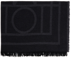 Черный шарф из шерсти и кашемира с монограммой Totême Toteme