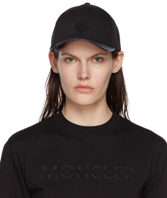 Черная кепка с логотипом Moncler