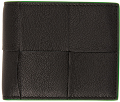 Черный кожаный бумажник в два сложения Bottega Veneta