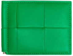 Зеленый бумажник Intreccio с зажимом для купюр Bottega Veneta