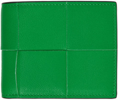 Зеленый бумажник в два сложения Bottega Veneta