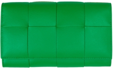 Зеленый длинный бумажник в два сложения Bottega Veneta