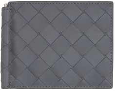 Серый бумажник Intrecciato с зажимом для купюр Bottega Veneta