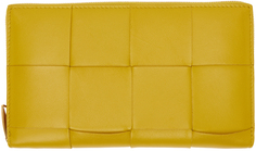 Желтый кошелек на молнии Bottega Veneta
