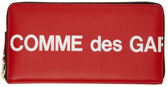 Красный кошелек с огромным логотипом Comme des Garçons Wallets