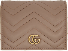 Розовый бумажник-футляр для карточек GG Marmont Gucci