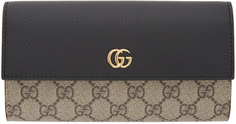 Черно-бежевый маленький кошелек с клапаном GG Marmont Gucci