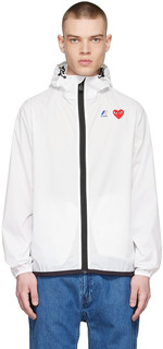 Белая нейлоновая куртка K-Way Edition Comme des Garçons Play