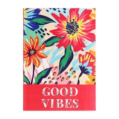 Ежедневник недатированный на сшивке а5 136 листов, интегральная обложка, глянцевая ламинация, feel my vibe Calligrata